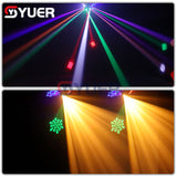 YUER™️ NEW Mold Double LED Strobe Arm Rotating Moving Head Light With RG Laser Light For DJ Disco Stage Wedding Music Party Bar