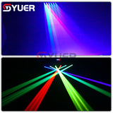 YUER™️ DJ Laser 6 Eyes Bar Light Fat Beam Laser RGB 6X500mw DMX Control Moving Head Beam Laser Light Party Disco Wedding Stage