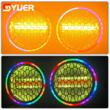 YUER™ 2x50W Gold + 128Pcs RGB 2 Eyes Retro Audience Lights With Aperture Matrix Light For DJ Party Stage Effect Lighting