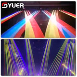 YUER™️  6 Eyes Bar Light Fat Beam Laser Light RGB 6X500mw 6X2100mw DMX Control Moving Head Laser Light For Party Disco Wedding Stage