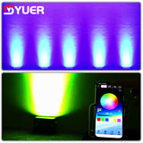 YUER™️ Waterproof IP65 12x18W RGBWA+UV 6 in 1 LED With Battery Wash Light Wireless Remote Control Stage Light Party Wedding DJ Disco