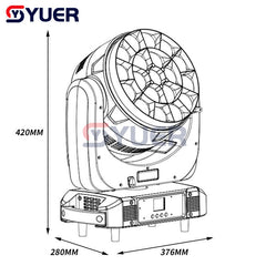 YUER™️ 19X40W Bee Eye Zoom RGBW Moving Head Light DMX512 21/23/35/78/92/97/99CH Beam Pattern Effect DJ Disco Stage Wedding Party Bar
