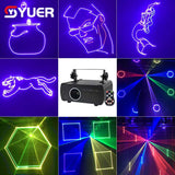 YUER™️ 3D RGB Animation Laser Projector Scanner Laser Light Stage Show DMX512 DJ Disco Bar Party Wedding Professional Stage Lighting