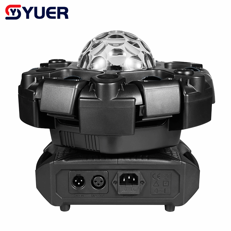 YUER™ 6x10W RGBW Beam Battle Shadow Six Arm Magic Ball Moving Head Effect Light With White/Gold Strobe RG Laser Kaleidoscope Effect DMX512 Sound Control For DJ Disco Bar KTV Club