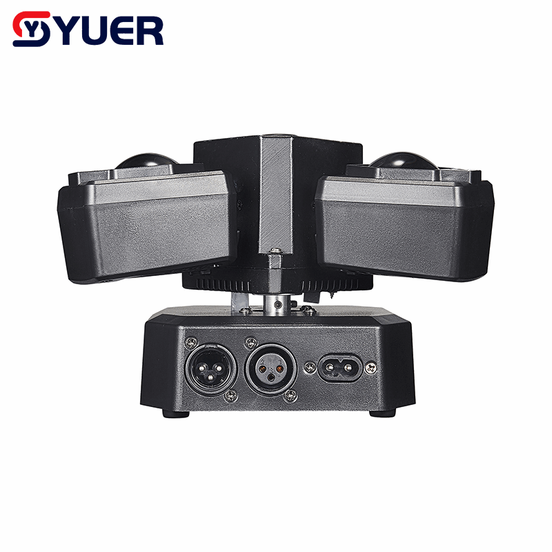 YUER™ 3x3W Red +3x3W Green +3x3W Blue +3x3W White +3x10W Golden Strobe +Green Laser Dynamic 3-Arm Light Beam Laser Strobe Effect DMX512 For DJ Disco Party Bar Club Wedding Stage Lighting