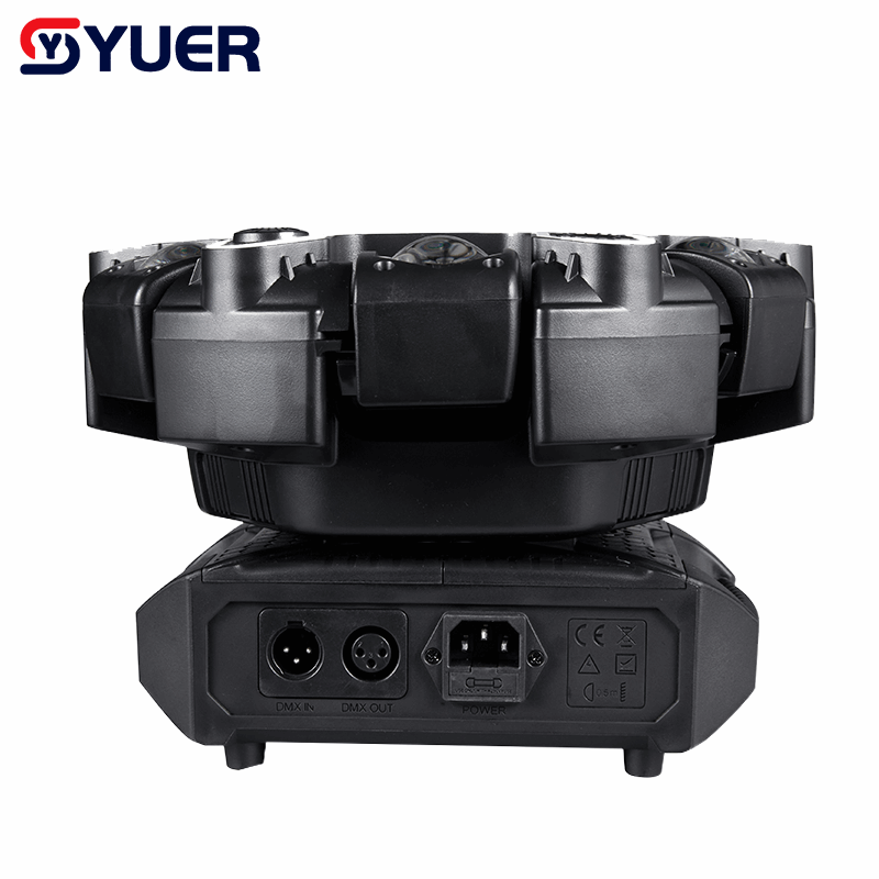 YUER™ 10x10w RGBW Beam 6-Arm Super Bee Eye Donkey Kong Moving Head Effect Light With Iridescent Light Strips White/Gold Strobe RG Laser Effect DMX512 Sound Control For DJ Disco Bar KTV