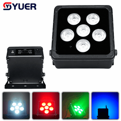 YUER™ IP65 Waterproof 6x18W LED RGBWAUV 6in1 Battery Par Light Wash Effect DMX512 Remote Control For DJ Disco Party Bar Club Wedding Stage Lighting