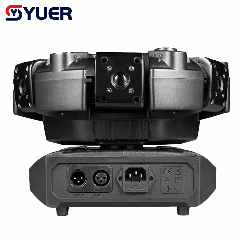 YUER™ 6x500mw R Laser 91 magic Strobe Battle Shadow Six Arm Laser Moving Head Effect Light With Iridescent Light Strips White/Gold Strobe RG Laser Wash Effect DMX512 Sound Control For DJ Disco Bar KTV