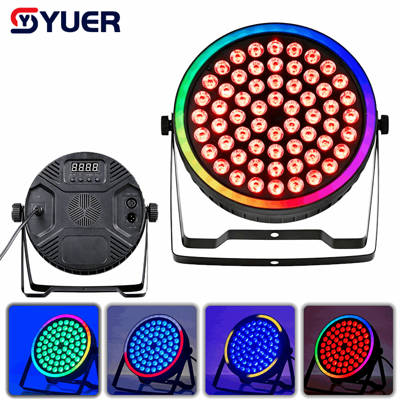 YUER™ 60x1.5W RGB LED Par Light with 36Pcs 5050 RGB Auxiliary Light Wash Effect DMX512 Remote Control For DJ Disco Party Bar Club Wedding Stage Lighting