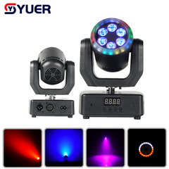YUER™ 6x8W RGBW 4in1 Moving Head Light With Ring Wash Effect DMX512 Remote Control For DJ Disco Wedding Event Party Bar Club