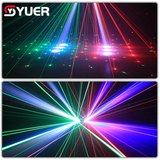 YUER™️ NEW 6X10W RGBW 4in1 Double Head Moving Head Beam Light With LED Ring 2X50mw Red+2X50mw Green Lasers Effect DMX512 For DJ Disco Party Stage Effect Lighting Night Club Bar Light
