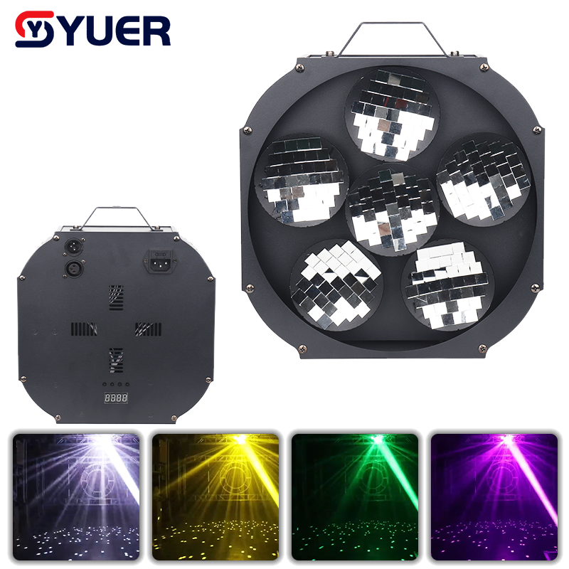 YUER™ 6 Head Rotating Reflector Ball DMX512 Sound Control For DJ Disco Party Bar Club Wedding Stage Show Lighting