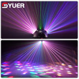 YUER™️ Mini Beetle DJ Disco Ball Lights Colorful LED Beam Green Laser Moving Head Lights DMX512 Strobe Nightclub Party Show