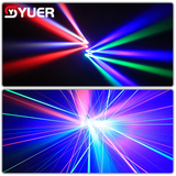 YUER™️ NEW 12X10W 4 Head Moving Head Beam Light With LED Ring 2X100mw Red+2X50mw Green Lasers Effect DMX512 For DJ Disco Party Stage Effect Lighting Night Club Bar Light