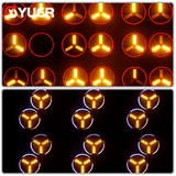 YUER™️LED 6x20W Gold + 102X0.2W RGB 2 Eyes Moving Head Effect Light With Ring Infinite Rotation DMX512 For DJ Disco Stage Wedding Party