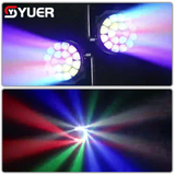 YUER™️ LED 19X15W RGBW 4IN1 Bee Eye Moving Head Light With Electronic Focus DMX512 For Dj Dmx Stage Light Effect Light Disco