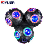 YUER™ 3 Head Beam Moving Head Light 12x10W CREE 4IN1 + RGB laser + 144 pcs 5050RGB lamp beads DMX stage lighting suitable for Dj disco party KTV club indoor light