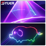 YUER™️ New 6W RGB Animaiton Laser Light With battery APP Control Beam Pattern Stage Lights DMX512 16CH DJ Disco Wedding Bar Stage Effect