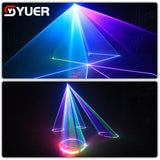 YUER™️ NEW 4.5W RGB Laser Beam Line Pattern Animation Scanner Projector DJ Disco Stage Lighting Effect Dance Party Holiday Bar Club DMX