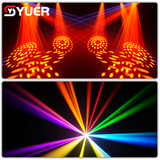 YUER™️ Waterproof IP66 Mini Full Cast Aluminum 380W BEAM Moving Head Light 8+16+24 Honeycomb Prism +16 Double Prism +Rainbow+Atomization Effect DMX512 For Stage Light Effect Light Disco DJ Bar