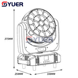 YUER™️ 19X20W Big Bee Eye Zoom RGBW Moving Head Light DMX512 RDM 21/23/35/78/92/97/99CH Beam+Wash  DJ Disco Bar Music Stage Effect Equipment