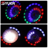 YUER™️Upgraded Version 2X100w COB Cool White+Warm White Audience Light With Ring Flash Effect PWM Strobe DMX512 Sound control For DJ Disco Party