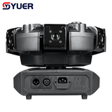 YUER™ 6x500mw R Laser 91 magic Strobe Battle Shadow Six Arm Laser Moving Head Effect Light With Iridescent Light Strips White/Gold Strobe RG Laser Wash Effect DMX512 Sound Control For DJ Disco Bar KTV