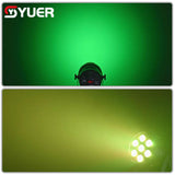 YUER™️ NEW Mold LED Flat Par 7X12W RGBW Light Family Birthday Party Theater Wedding Stage Lighting DMX512 Remote Music Control