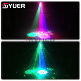 YUER™️ 4 Big Picture 48 Pattern Laser Light RGB LED Projector Disco Dj Party Light Remote Control Stage Lighting Eu Warehouse.