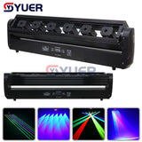 YUER™️ DJ Laser 6 Eyes Bar Light Fat Beam Laser RGB 6X500mw DMX Control Moving Head Beam Laser Light Party Disco Wedding Stage