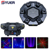 YUER™️ New Mold Smart 6 Heads Moving Head Beam Laser Light RGB Floral Color Laser Light Projector Unlimited Rotating Disco Laser Light