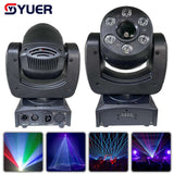 YUER™️ NEW 3W Laser + 6X4W LED RGB Moving Head Light Scanning Pattern Laser Animation Wash Effects for DJ Bars Clubs Wedding DMX