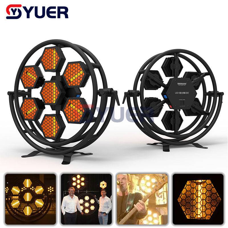 YUER New Music Stage Lighting 7x60W LED Retro Flash Light