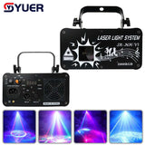 YUER™️ NEW 2W RGB 3D Raster Beam Scanner Stage Laser Light Projector DJ Disco Bar Club Party Dance Wedding Xmas Effect Show Lamp DMX512