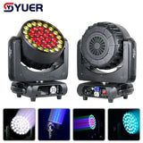 YUER™️ NEW 37X15W RGBW 4IN1 Moving Head Light DMX512 24/36/48CH strobe Effect For Stage Wedding DJ Show Disco Bar Dance FLoor Party