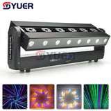 YUER™️ 6 Eyes Moving Head RGB Laser Bar Beam Strobe Stage Effect Lighting For DJ Disco Party Events DMX Sound Modes Projector Fixtures