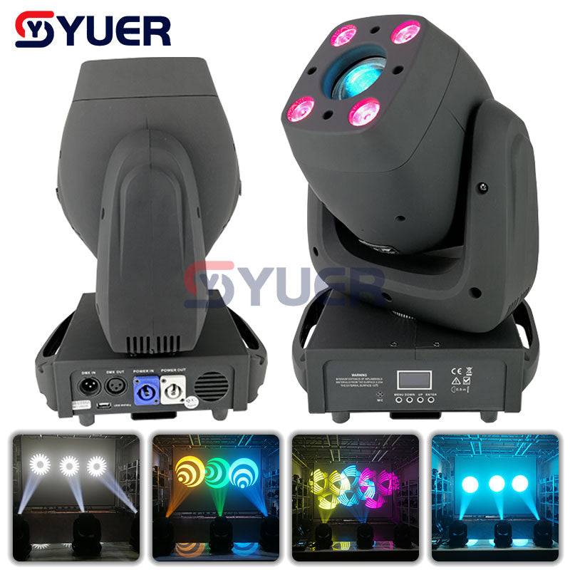 YUER™️ Moving Head LED Spot Wash Stage Light 120W Spot And 4X10W RGBW 4IN1 LED Moving Head Wash Light DMX Lighting Console Dj Lights