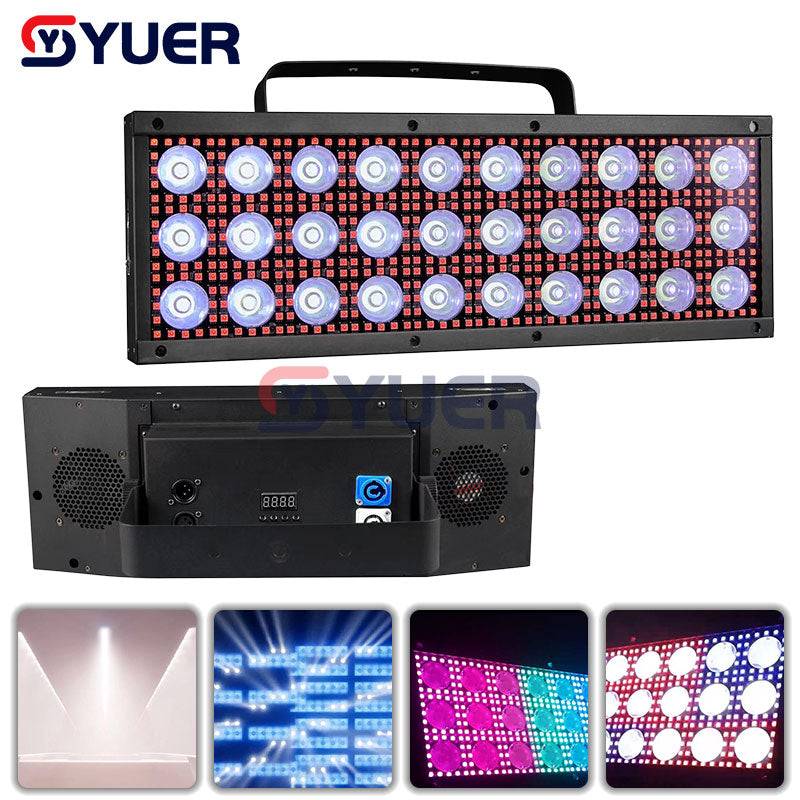 YUER™️ LED 250W RGB+W Matrix Wash Strobe Lighting For DJ Disco Bar Nightcuble Home Party Professional Stage Performance