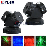 YUER™️ New RG Laser LED 12 double Arm moving Heads Hot Wheels RGBW 4IN1 Full Color Beam Stage Lamp for Wedding Bar Party