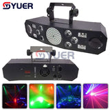 YUER™️DJ Disco Light Party Light Voice Music Control KTV Laser Projector Light 5in1 RGB Effect Lamp For Stage Party Bar Home Wedding