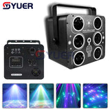 YUER™️ 6 Head Square Scanning Laser Light Beam line Laser Projector For DJ Disco Stage Effect Dance Floor Bar Music Party Club DMX512