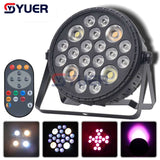 YUER™️ 4X50W WWA + 16X8W RGBW Led Par Light  Flat Par Light LED PAR Lighting Equipment Stage Party Dyeing Light DMX512 Musci Control