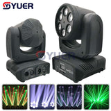 YUER™️ Mini 80W LED 6Pcs RGBW 4IN1 Bee Eyes and Laser Moving Head Light Stage Beam Effect Light DMX512 Sound Party Disco DJ Equipment