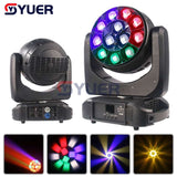 YUER™️ LED Beam Wash Bees Eyes 12x40w RGBW Zoom Moving Head Light Stage Effect Lighting For Party Dj Disco Wedding Dance Floor Bar