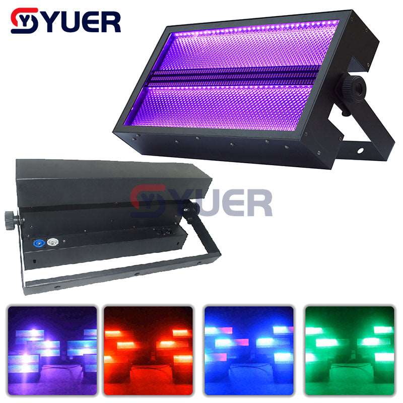 YUER™️ 144Pcs RGB 3IN1 LED Strobe Light Super Strobe Effect Lighting DMX 7/13/148CH For DJ Disco Stage Wedding Music Party Bar Indoor