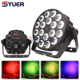 YUER™️ NEW 200W Sound Music Effect Stage Light 18x15W RGBWAUV 6IN1 LED Flat Par Light  Disco Par Light Wedding Party Holiday Spotlight