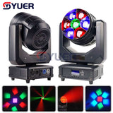 YUER™️ 7x40w Beam Stage Moving Head light Electronic Zoom LED RGBW  Wedding Party Bee Eye Effect DMX Music Control Dj Disco RDM Bar Lamp