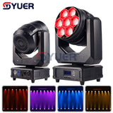 YUER™️ New LED 7x40W RGBW Beam Wash Zoom Moving Head Light DMX 17 CH DJ Disco Party Church TV Studio Stage Effect Equipment