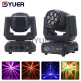 YUER™️ NEW LED 6X15W RGBW Bee Eye Laser Moving Head Light DMX512 10/15CH Strobe Dyeing Effect Lighting DJ Disco Stage Party Wedding Bar