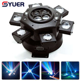 YUER™️ LED 10X10W 6 Head Moving Head Beam Light RG Laser Strobe Light DMX Stage Light RGB Beam Light Rotating Disco Party Bar